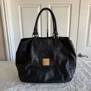 Dith Black Leather Tote Bag